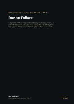 Run to Failure: Rethinking Wear and Tear Arthritis
